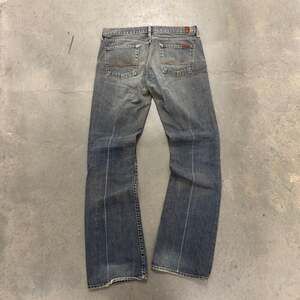 Vintage Y2K 7 For All Mankind Women's Low Rise Distressed Bootcut Jeans Size 30